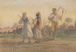 'Franconian Peasants near Wurzburg', Germany, 1852. Artist: Carl Haag