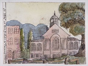 Church of St Giles in the Fields, St Pancras, London, 1814. Artist: Robert Banks