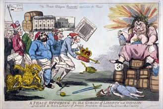 A Peace Offering to the Genius of Liberty and Equality', 1794. Artist: Isaac Cruikshank