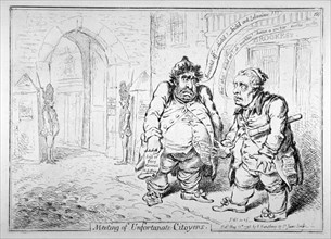 Meeting of unfortunate citoyens', 1798. Artist: James Gillray