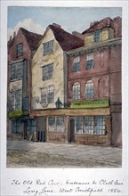 View of the Old Red Cow Inn in Long Lane, Smithfield, City of London, 1854. Artist: Anon