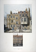 Two views of houses in Bell Yard, Chancery Lane, London, 1818. Artist: Robert Blemmell Schnebbelie