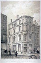 Dunstan House, on the corner of Fleet Street and Whitefriars Street, City of London, c1842. Artist: G Moore