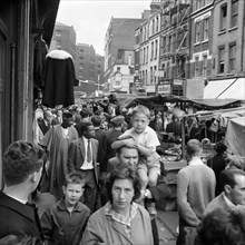 Middlesex Street, part of Petticoat Lane Market, Whitechapel, London, c1946-c1959