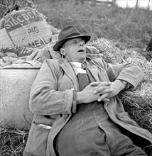 Man asleep, Royal Agricultural Show, Newcastle upon Tyne , c1946-c1959