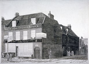 South-east view of the Grotto Inn, St George's Street, Southwark, London, 1825. Artist: Maddox