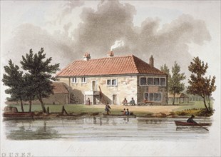 The Mitre Tavern on the Paddington Canal, London, c1810. Artist: William Pickett
