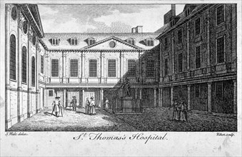 Middle court of St Thomas's Hospital, Southwark, London, c1750. Artist: William Elliot
