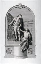 Monument to Thomas Guy at Guy's Hospital, Southwark, London, c1784. Artist: Francesco Bartolozzi