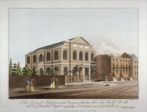 The Methodist chapel in Lambeth, London, 1816. Artist: C Rosenberg