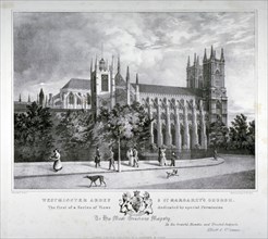 Westminster Abbey and St Margaret's Church, London, 1830. Artist: Dean and Munday