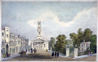 St Mary's Church and Croom's Hill, Greenwich, London, c1825. Artist: Anon