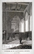 Interior of the Church of St Katherine by the Tower, Stepney, London, 1810. Artist: JWA