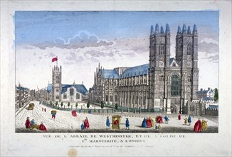 Westminster Abbey and St Margaret's Church, London, c1755. Artist: Anon