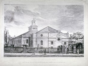 Whitefield's Tabernacle, Tottenham Court Road, St Pancras, London, 1826. Artist: J Prickett