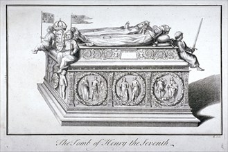 Tomb of Henry VII and Queen Elizabeth in the king's chapel, Westminster Abbey, London, c1750. Artist: Benjamin Cole