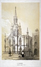 Church of St Stephen, Portland Town, St Pancras, London, 1860. Artist: Anon
