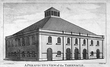Perspective view of Whitefield's Tabernacle, Moorfields, London, 1772. Artist: J Lodge