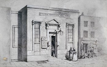 Occasional Chapel, Weir's Passage and Temperance Hall, St Pancras, London, 1855. Artist: Thomas Hosmer Shepherd