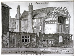 Remains of Thomas Pope's house, Mill Lane, Bermondsey, London, 1808. Artist: John Chessell Buckler