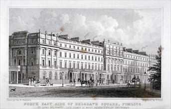 Belgrave Square, Belgravia, London, 1828. Artist: S Lacey