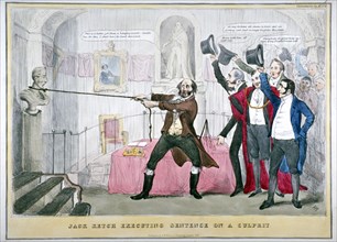 Jack Ketch executing sentence on a culprit', 1832. Artist: Anon
