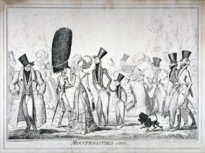 Monstrosities of 1821', 1835. Artist: George Cruikshank
