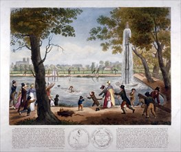 Rescue in Green Park, Westminster, London, 1817. Artist: Anon
