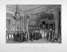 Interior view of the throne room, Buckingham Palace, Westminster, London, c1840. Artist: Harden Sidney Melville