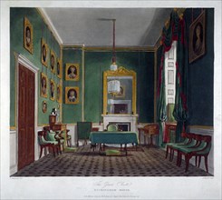 Interior view of the green closet in Buckingham House, Westminster, London, 1819. Artist: Daniel Havell