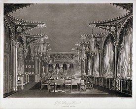 Interior view of the gothic dining room in Carlton House, Westminster, London, 1819. Artist: Thomas Sutherland