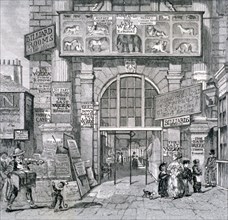 View of the eastern entrance to Exeter Change, Westminster, London, 1829. Artist: Anon