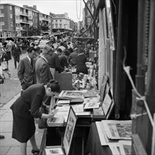 Street market, Portobello Road, Kensington, London, 1962-1964