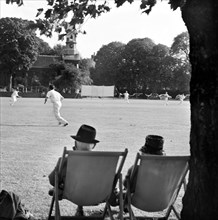 Cricket match on Kew Green, Greater London, 1962-1964