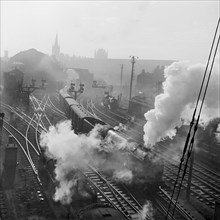 Steam trains at King's Cross, London, 1946-1969