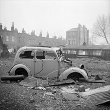 Abandoned car, London, 1960-1965