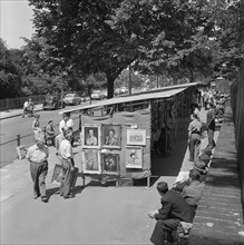 Open-air art exhibition, Hampstead, London, 1960-1965