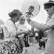 Balloon seller, East Sussex, 1959