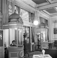 Pay boxes at the Windsor Bar, Waterloo Station, London, 1960-1972