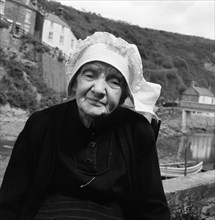 Mrs Verrill, aged 85, Staithes, North Yorkshire, 1956