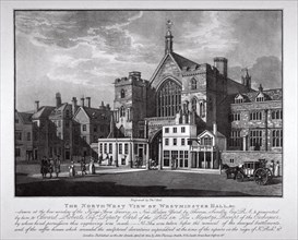 North-west view of Westminster Hall, London, 1808. Artist: Thomas Hall