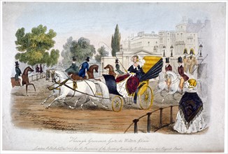 View through Grosvenor Gate to Wilton Place, Hyde Park, London, 1839. Artist: EL