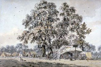 Army camp in Hyde Park, London, c1780. Artist: Samuel Hieronymus Grimm