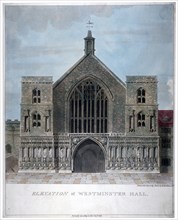 Elevation of Westminster Hall, London, 1808. Artist: Anon