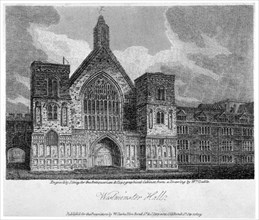 Westminster Hall from New Palace Yard, London, 1809. Artist: John Greig