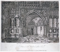 View of the entrance to Westminster Hall, London, 1809. Artist: John Greig