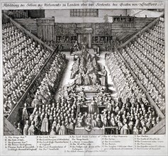 The Trial of Thomas Wentworth, Earl of Strafford, Westminster Hall, London, 1641. Artist: Wenceslaus Hollar