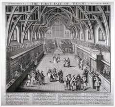 Westminster Hall, the first day of term, a satirical poem', 1797. Artist: C Mosely