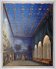 Proposed scheme for redecorating the Painted Chamber, Old Palace of Westminster, London, c1817(?). Artist: William Capon