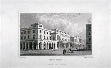 View of the King's Theatre, Haymarket, London, 1837. Artist: Charles Heath